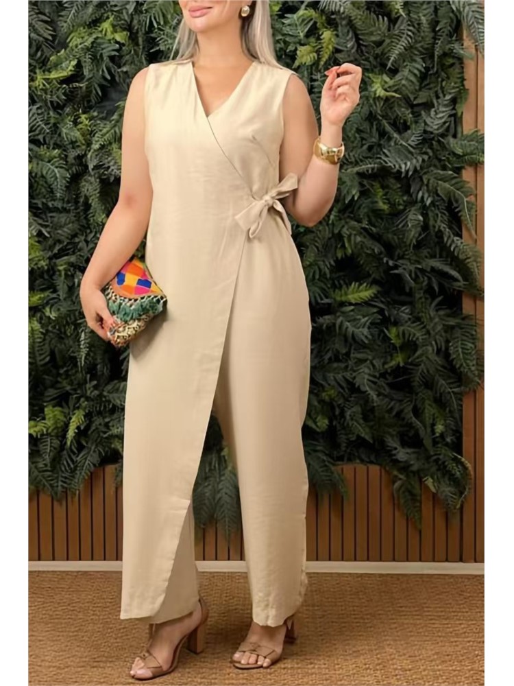 Female Casual Jumpsuit V-Neck  - Summer Holiday Clothing Women のレビューと価格