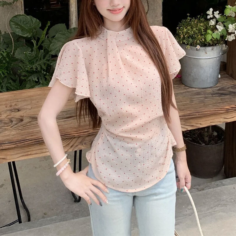 Fashionable Gauze Sweet Polka  - Summer Clothing In French のレビューと価格