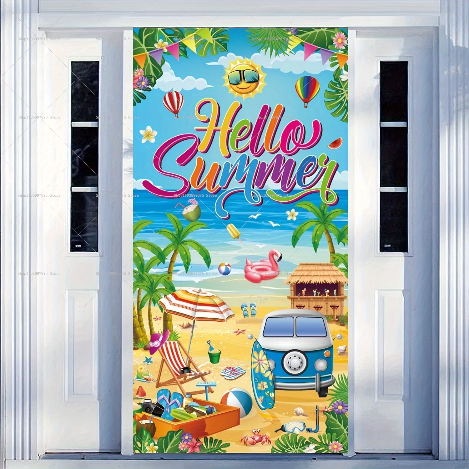 Hello Hawaii 1pc 2D Door Banne - Summer Clothing Banner のレビューと価格