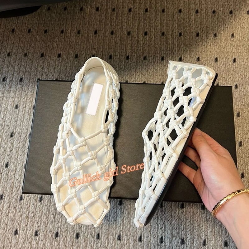 French Woven Mesh Hollow flat  - Summer Clothing Petite のレビューと価格