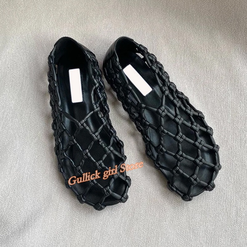 French Woven Mesh Hollow flat  - Summer Clothing Petite のレビューと価格