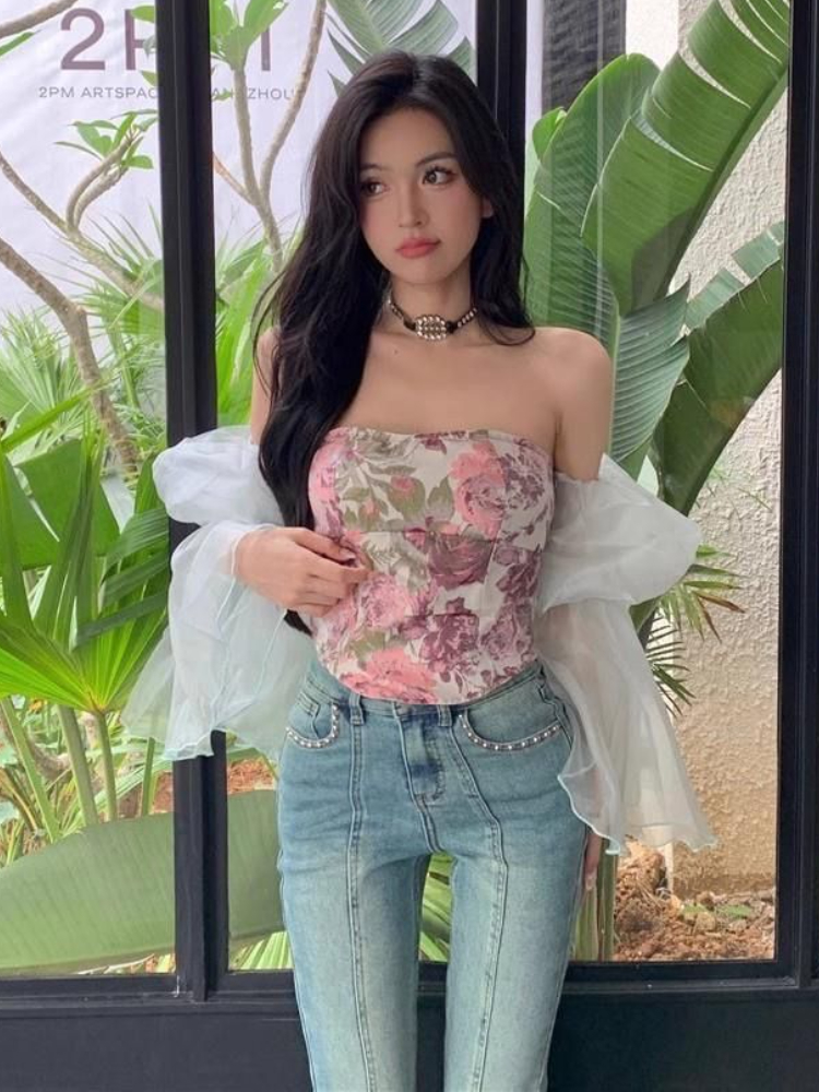 Women Crop Blouses Slash Neck  - Crop Blouse Linen のレビューと価格