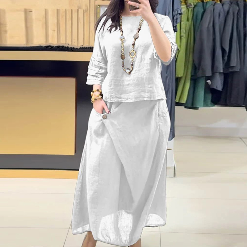 Casual O Neck Top Pullover & A - Summer Linen Clothing For Women のレビューと価格