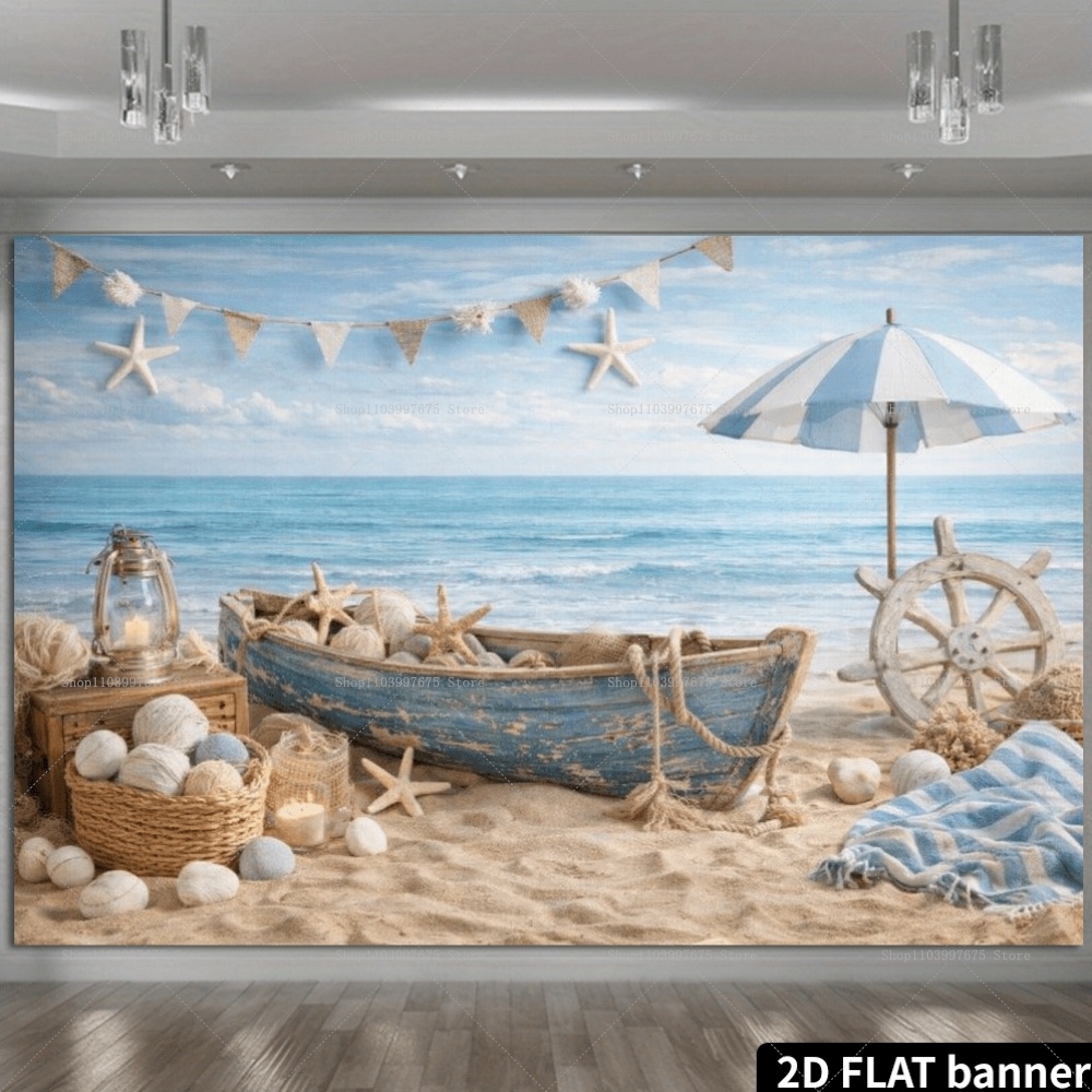 2D Beach Vacation Backdrops St - Summer Clothing Banner のレビューと価格