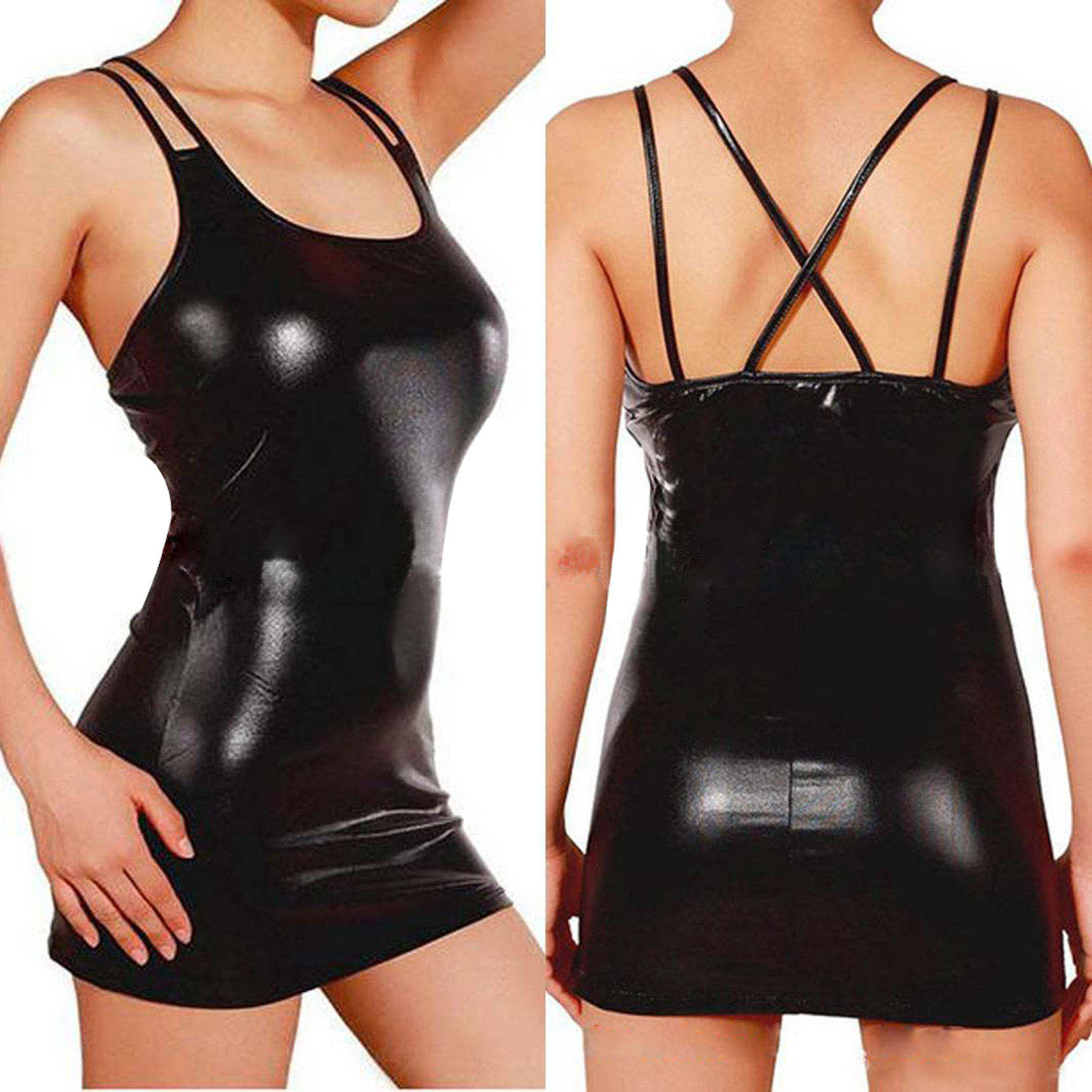 Sexy Erotic Hot Pu Metallic Le - Womens Summer Clothing Uk のレビューと価格