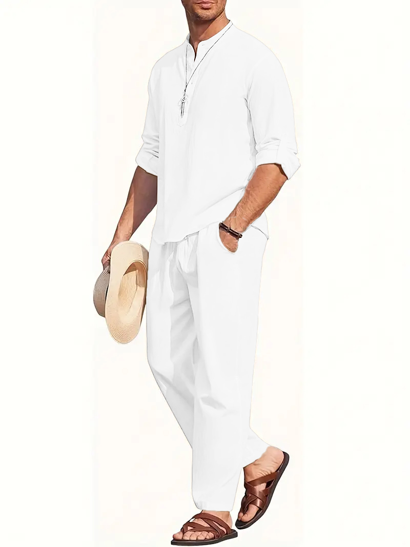 Men's White Linen Suit Set Lon - Summer Clothing Guys のレビューと価格