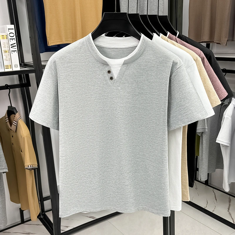 Men's Minimalist Henley Neck T - Summer Clothing Guys のレビューと価格