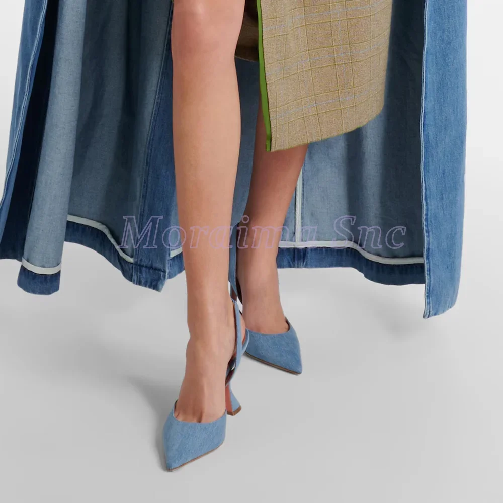 Denim Pointed Toe Sandals Wine - Summer Clothing Petite のレビューと価格