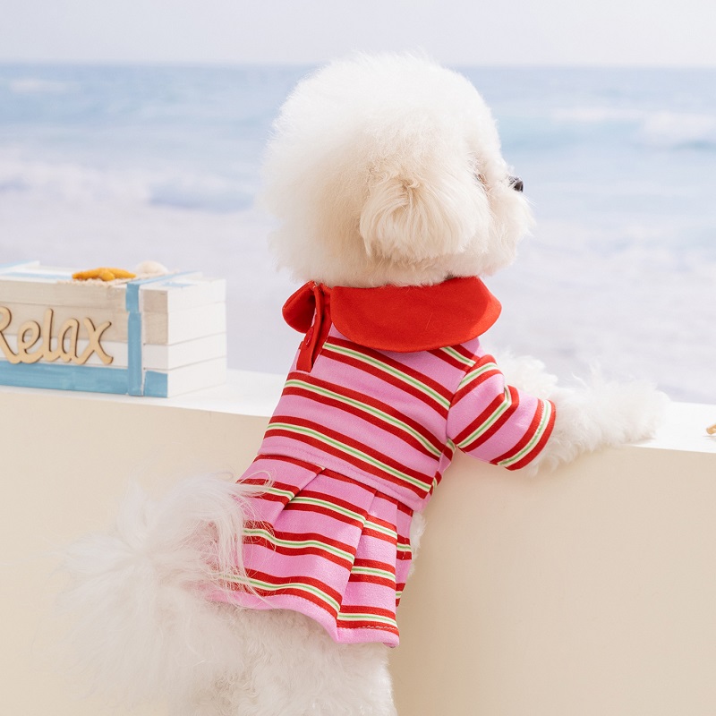 Summer Dog Polo Dress Striped  - Summer Clothing In French のレビューと価格