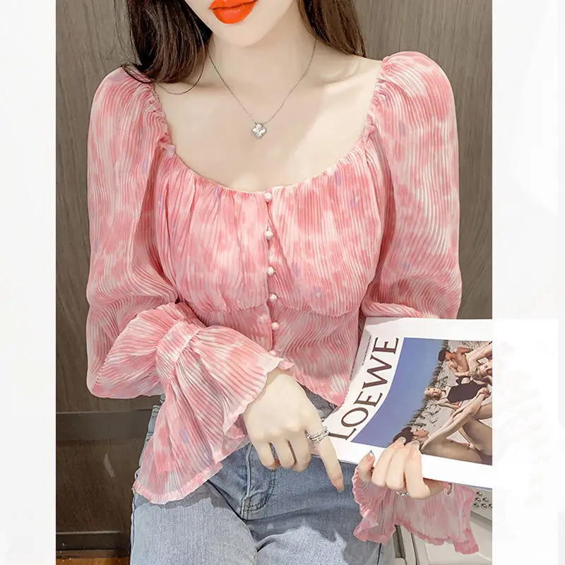 Sexy Kawaii Sweet Square Neck  - Crop Blouse Linen のレビューと価格