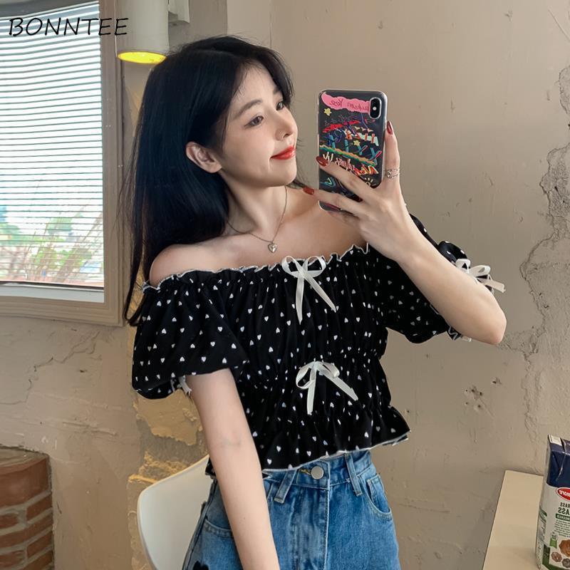 Blouses Women Summer French Pu - Crop Blouse Linen のレビューと価格