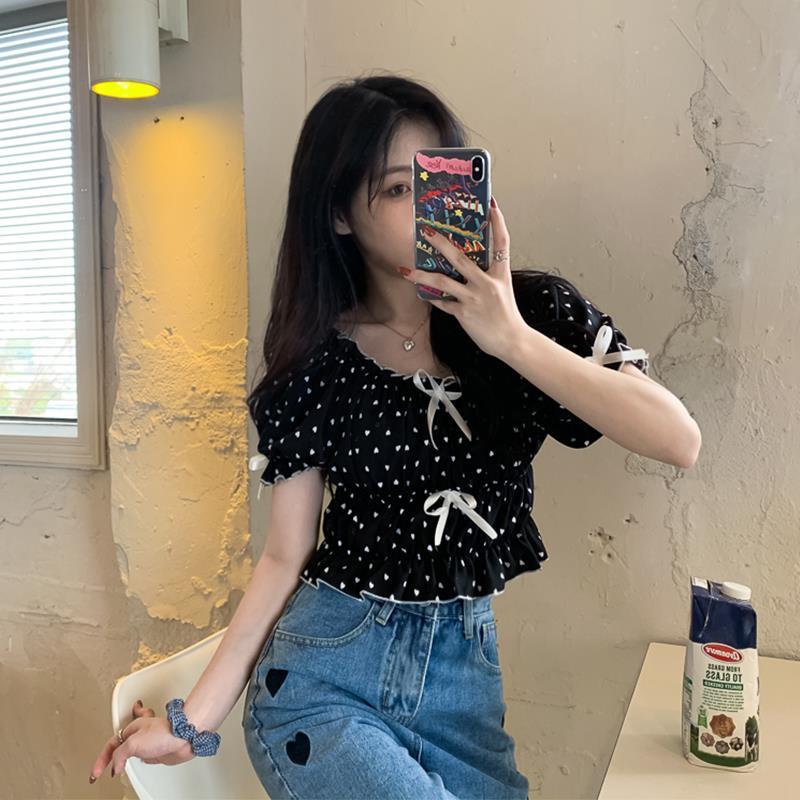 Blouses Women Summer French Pu - Crop Blouse Linen のレビューと価格