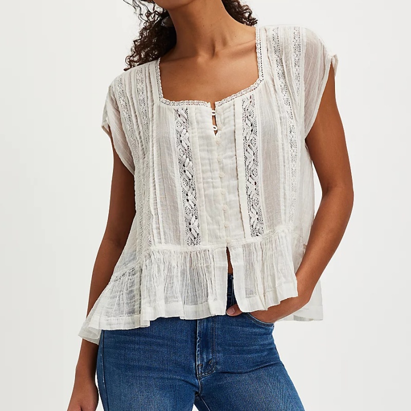 Womens Vintage Tank Crop Top L - Crop Blouse Linen のレビューと価格