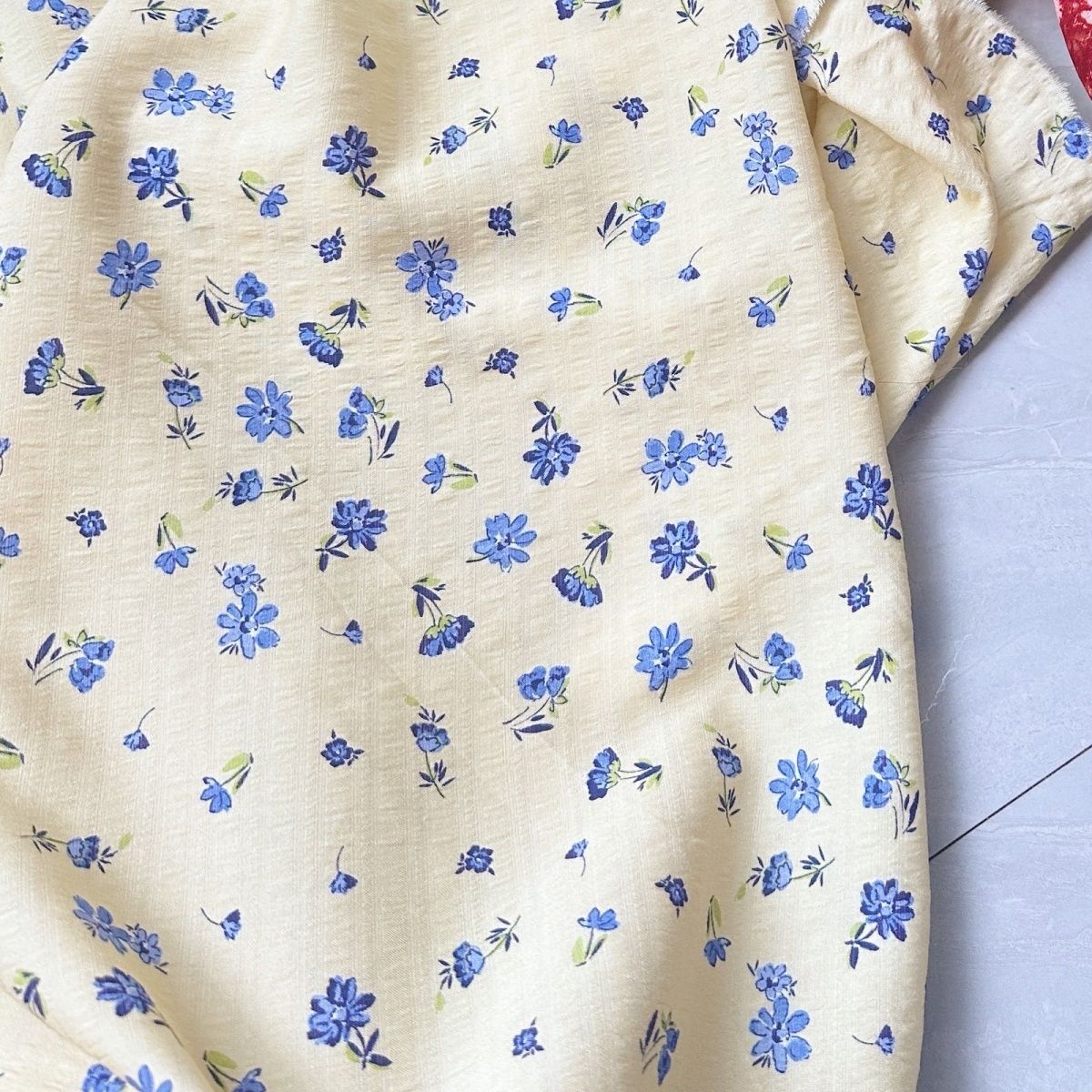 All Cotton Bubble Fabric Yello - Soft Summer Yellow Clothing のレビューと価格