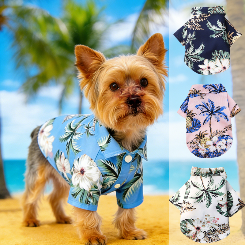 Hawaiian Style Pet Dog Clothe  - Summer Clothing In French のレビューと価格