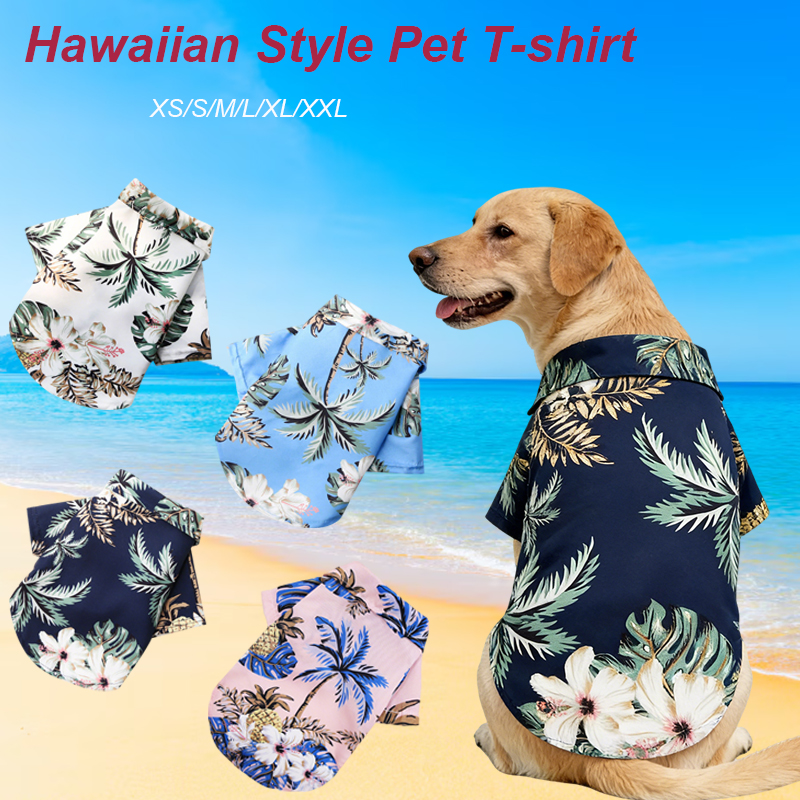 Hawaiian Style Pet Dog Clothe  - Summer Clothing In French のレビューと価格