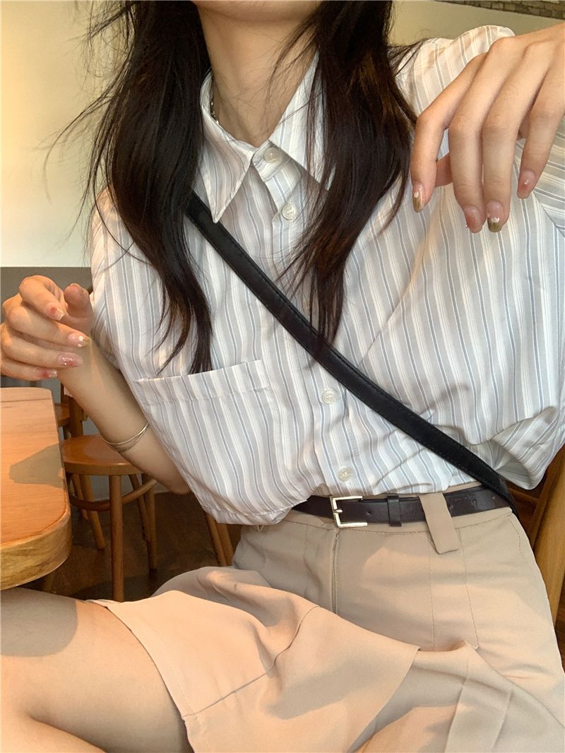Shirts Women Bamboo-linen Blen - Crop Blouse Linen のレビューと価格