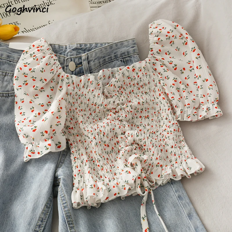 Blouses Shirts Women Floral Dr - Crop Blouse Linen のレビューと価格