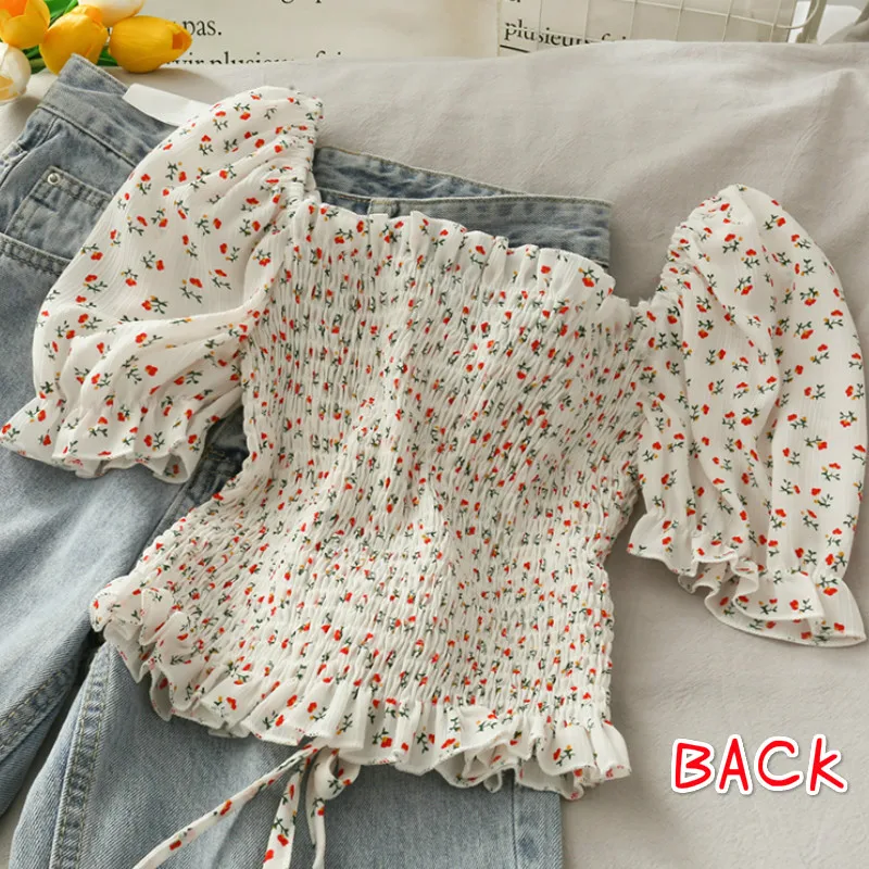 Blouses Shirts Women Floral Dr - Crop Blouse Linen のレビューと価格