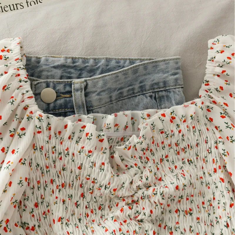 Blouses Shirts Women Floral Dr - Crop Blouse Linen のレビューと価格