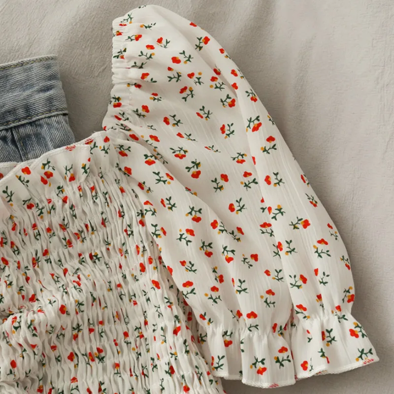 Blouses Shirts Women Floral Dr - Crop Blouse Linen のレビューと価格