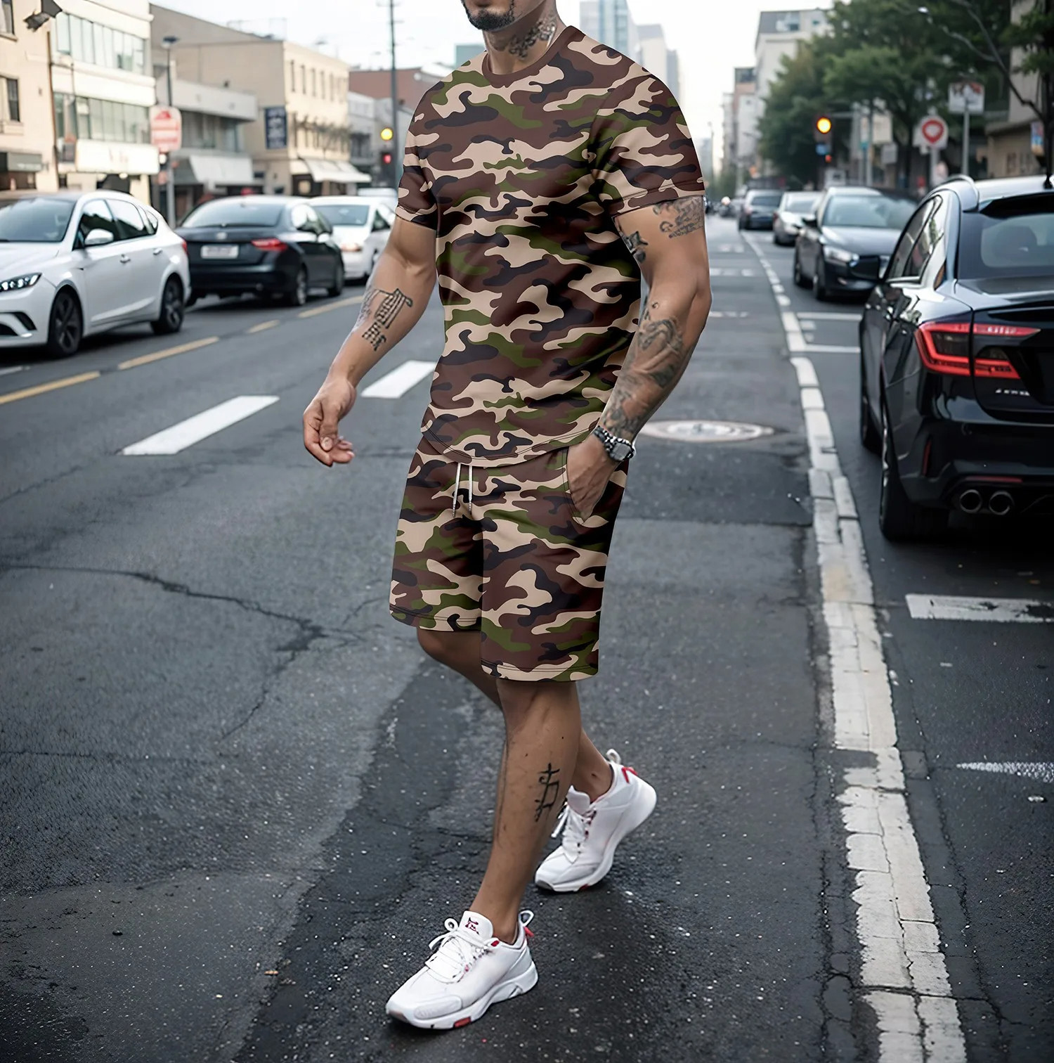 Camouflage Outdoor Tracksuits  - Summer Clothing Petite のレビューと価格