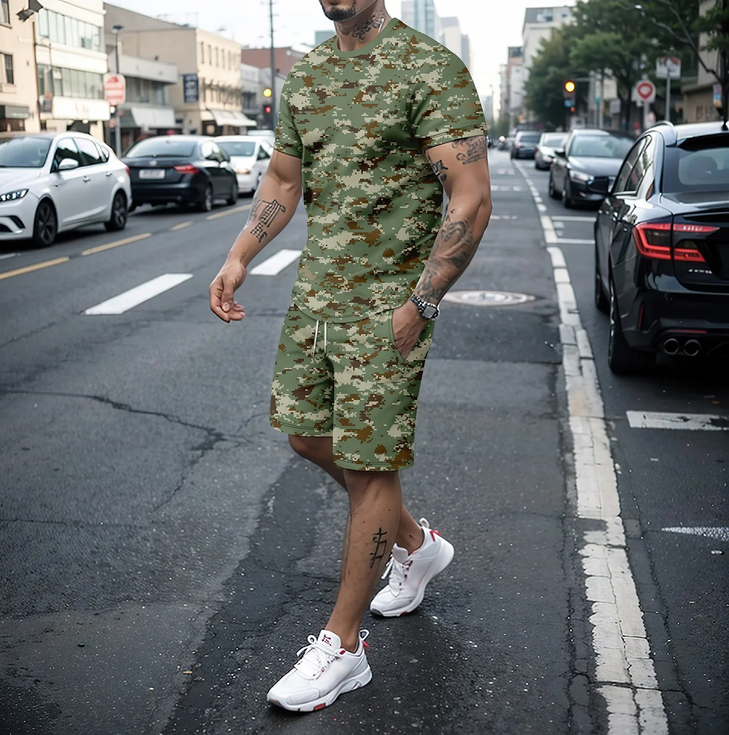 Camouflage Outdoor Tracksuits  - Summer Clothing Petite のレビューと価格