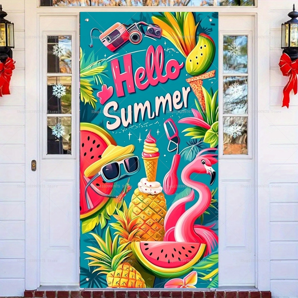 1pc 2D Hello Hawaii Door Banne - Summer Clothing Banner のレビューと価格