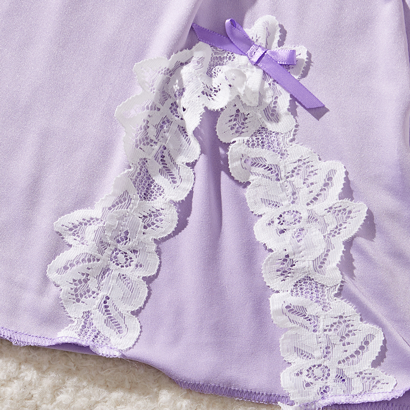 Light Purple Deep V Women Nigh - Summer Light Clothing のレビューと価格