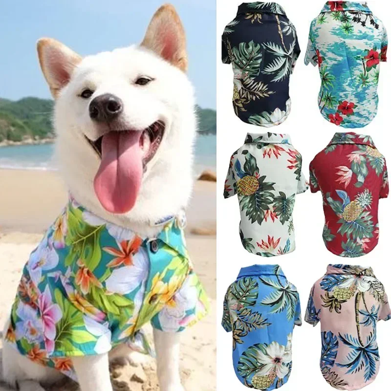 Hawaiian Style Pet Dog Clothe  - Summer Clothing In French のレビューと価格