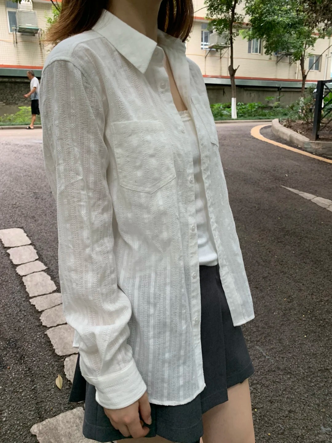 Linen Cotton Collar Buttons Bl - Crop Blouse Linen のレビューと価格