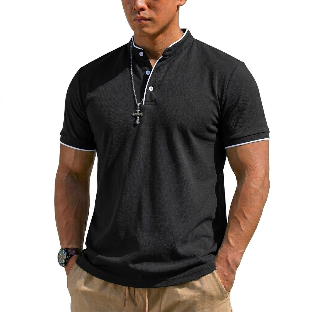 Summer Short Sleeve Henley Shi - Summer Clothing Guys のレビューと価格
