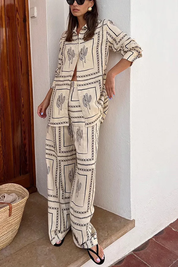 Printed Shirts Two Piece Set W - Summer Clothing Women のレビューと価格