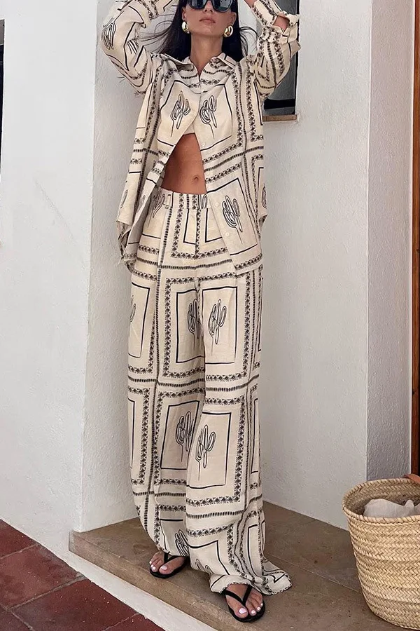 Printed Shirts Two Piece Set W - Summer Clothing Women のレビューと価格