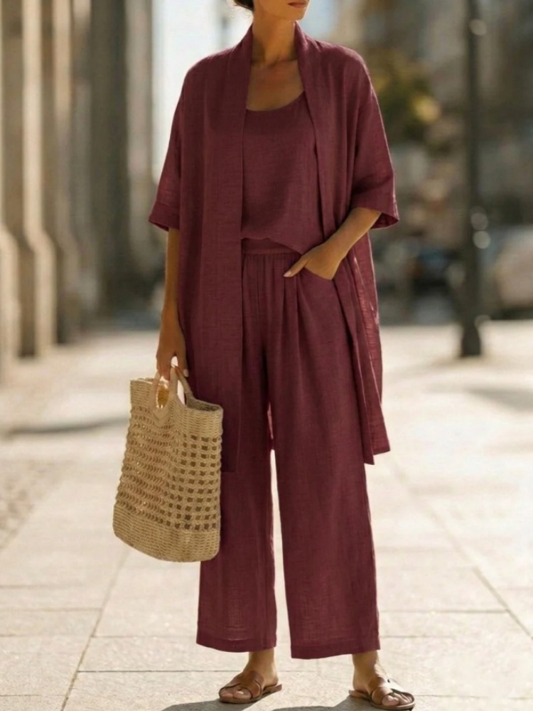Casual Solid Cotton Linen Loos - Summer Linen Clothing For Women のレビューと価格