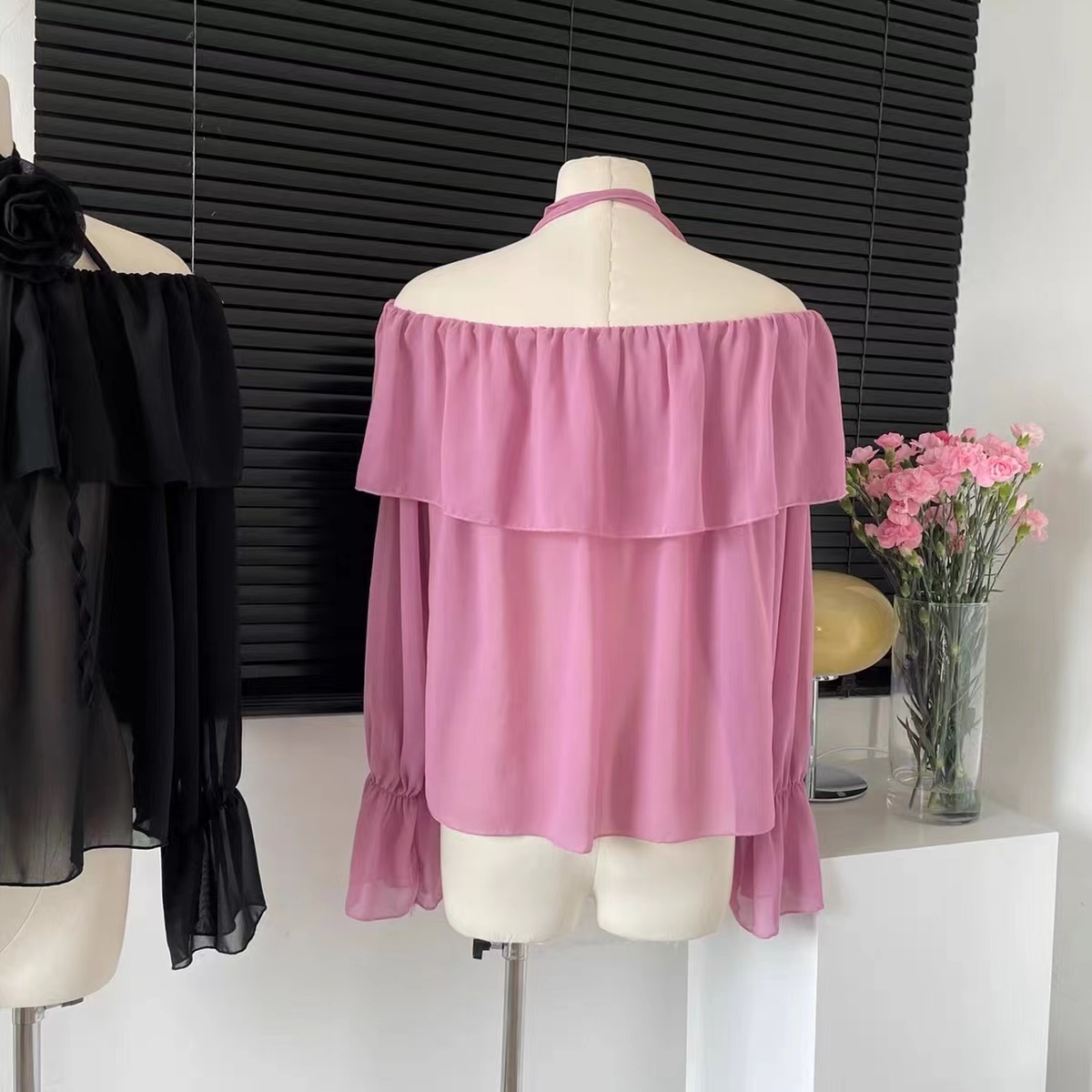Blouses Women Slash Neck 3D Fl - Crop Blouse Linen のレビューと価格