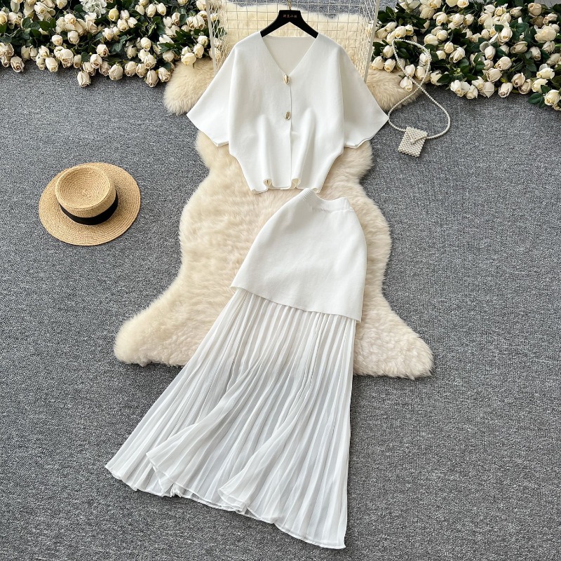 Knit Two Piece Women Top Dress - Summer Linen Clothing For Women のレビューと価格