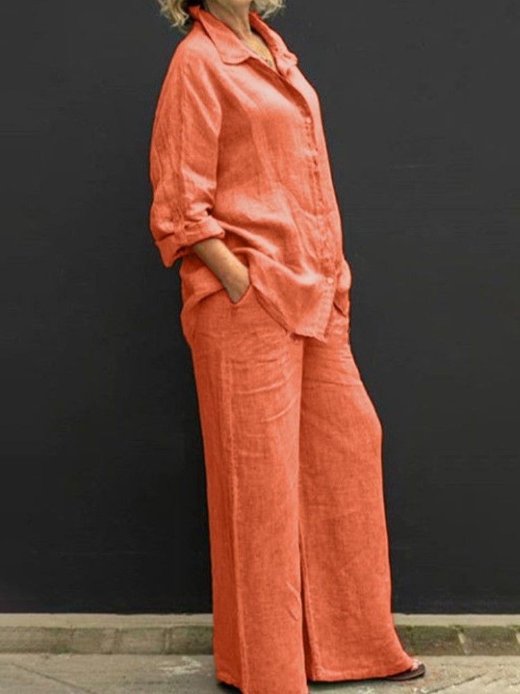 Two Pieces Set Autumn Vintage  - Summer Linen Clothing For Women のレビューと価格