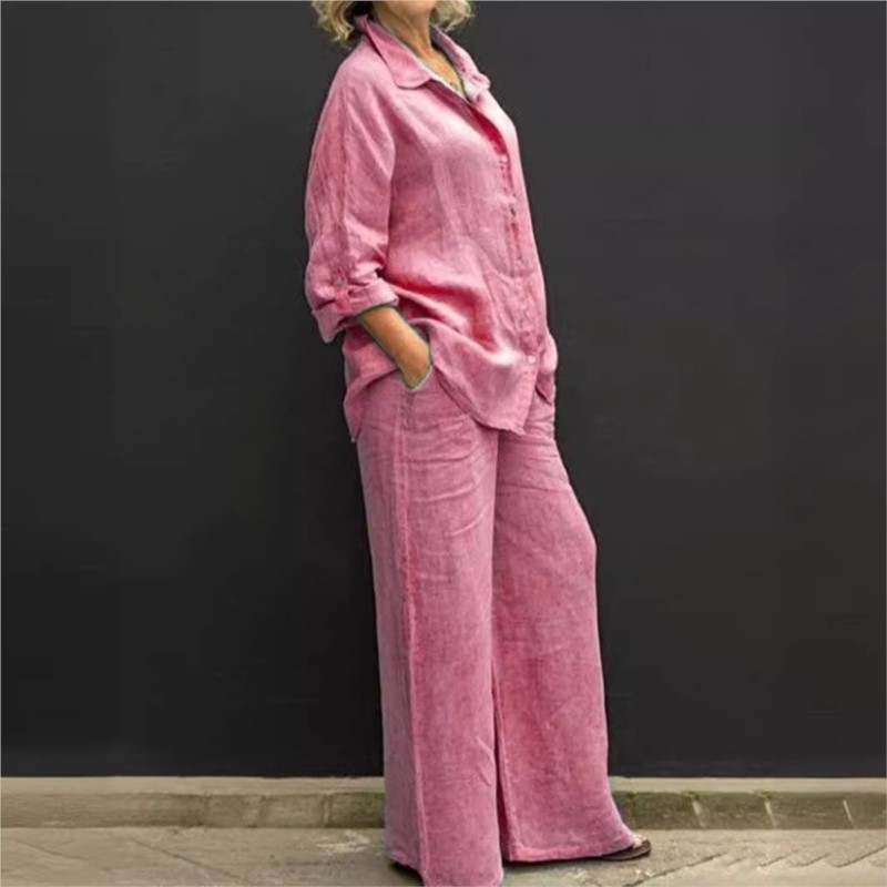 Two Pieces Set Autumn Vintage  - Summer Linen Clothing For Women のレビューと価格