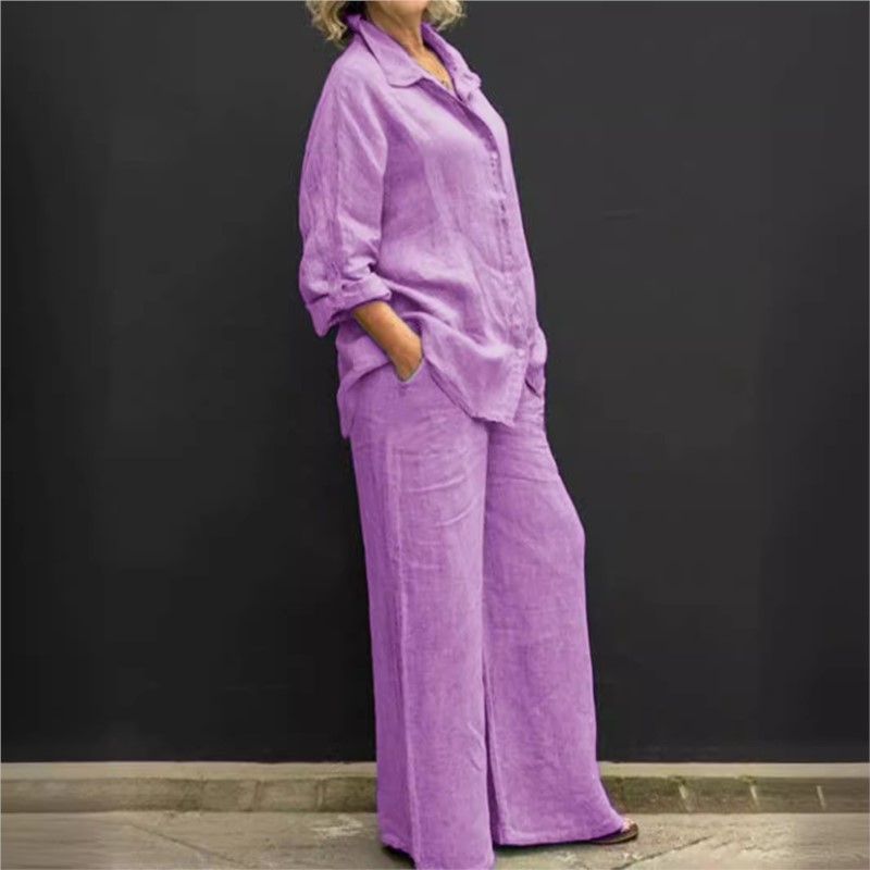 Two Pieces Set Autumn Vintage  - Summer Linen Clothing For Women のレビューと価格
