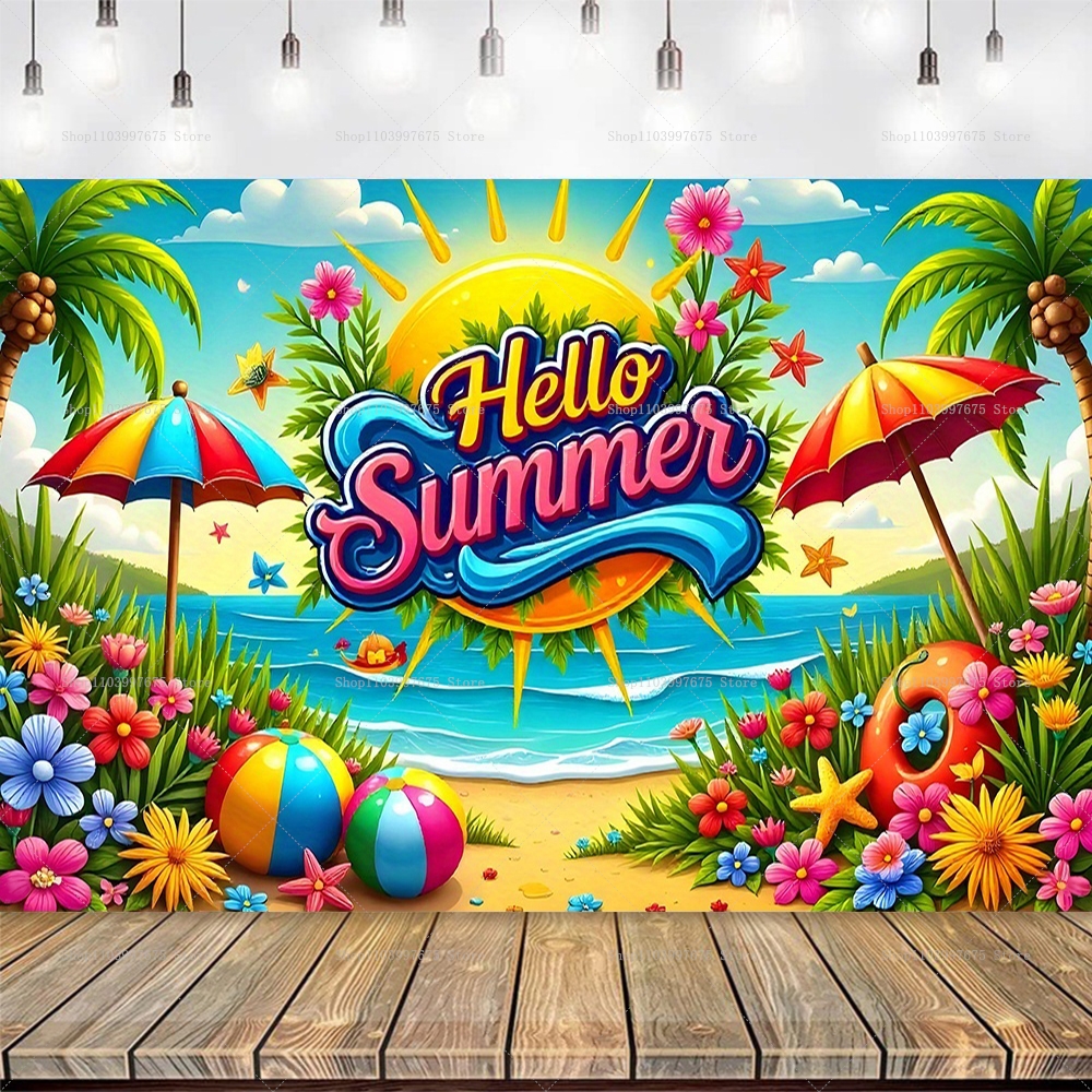 Summer Pool Party Backdrops Ho - Summer Clothing Banner のレビューと価格