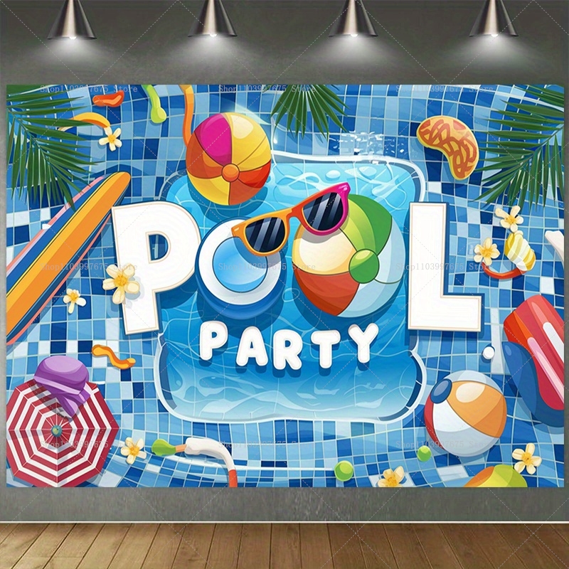 Vibrant Pool Backdrops Swimmin - Summer Clothing Banner のレビューと価格