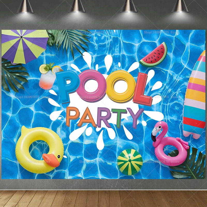 Vibrant Pool Backdrops Swimmin - Summer Clothing Banner のレビューと価格