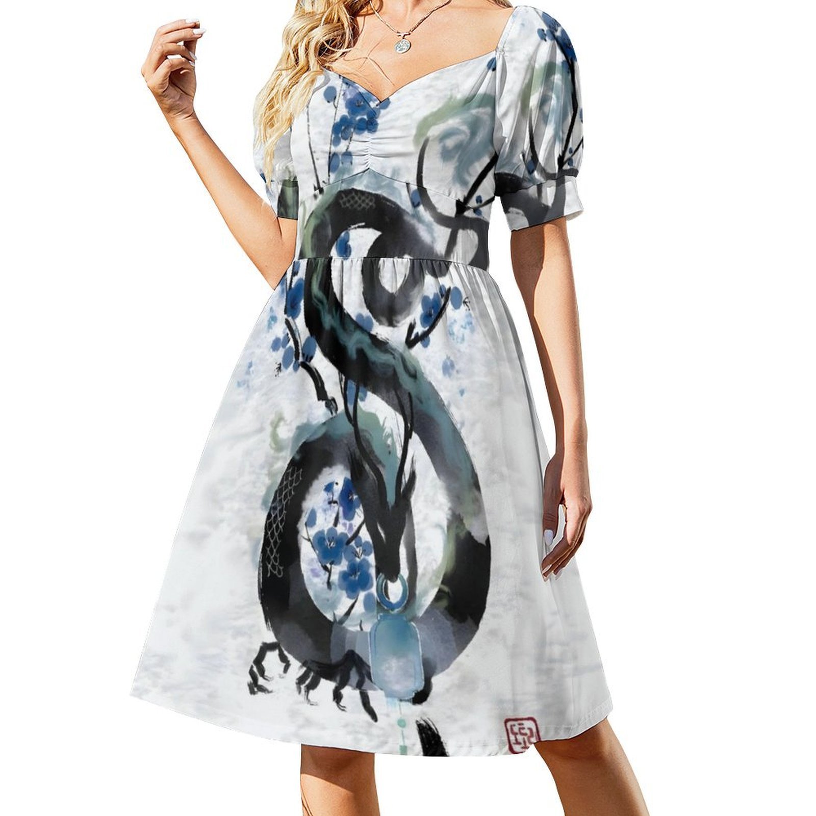 Japanese Blue Night Dragon Ink - Summer Japanese Clothing のレビューと価格
