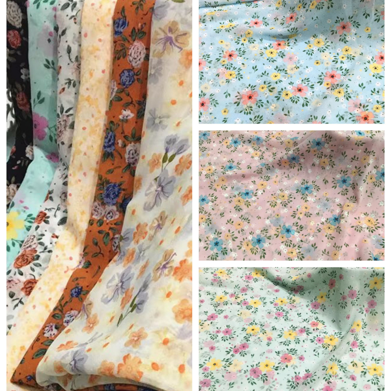 Flower Chiffon Fabric By The M - Soft Summer Yellow Clothing のレビューと価格