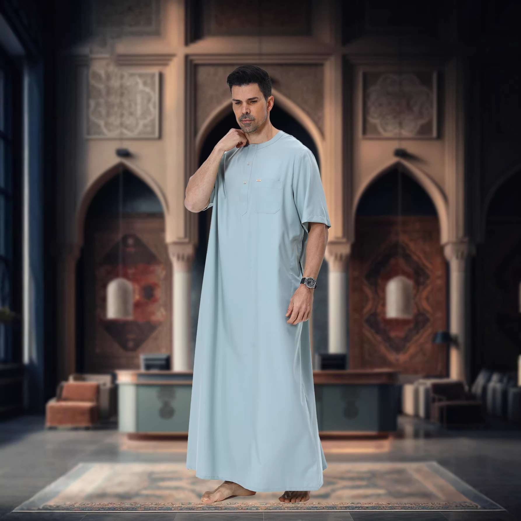 Muslim Men Abaya Kaftan Pakist - Summer Clothing Pakistan のレビューと価格