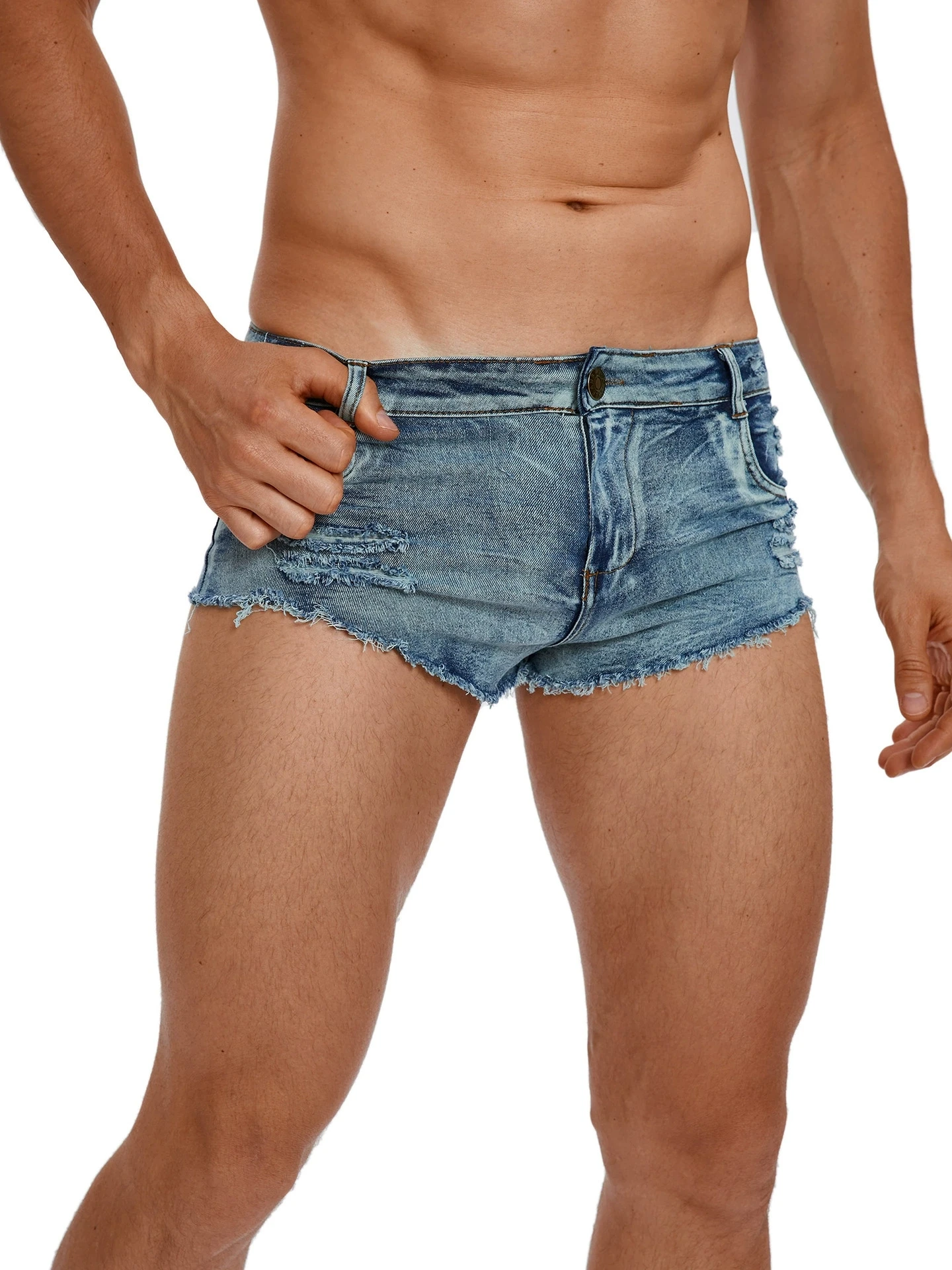 Men's Low Waist Jeans Shorts F - Vintage Summer Clothing Men のレビューと価格