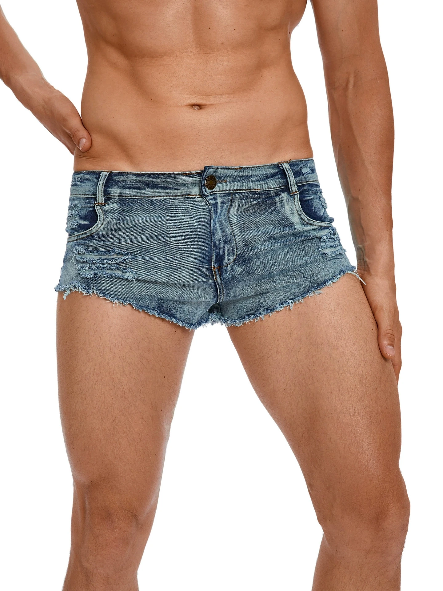 Men's Low Waist Jeans Shorts F - Vintage Summer Clothing Men のレビューと価格