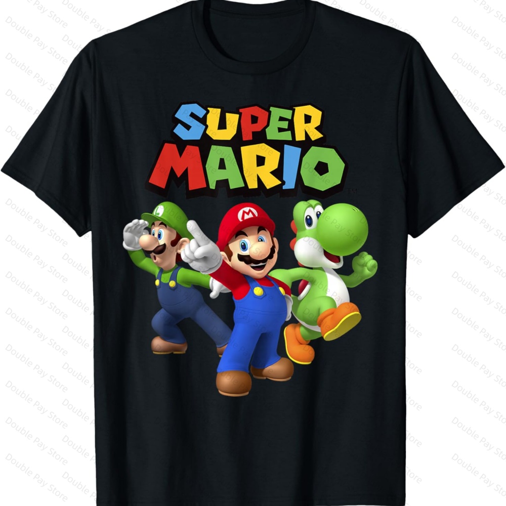 Super Mario T shirt Luigi Yosh - Vintage Summer Clothing Men のレビューと価格