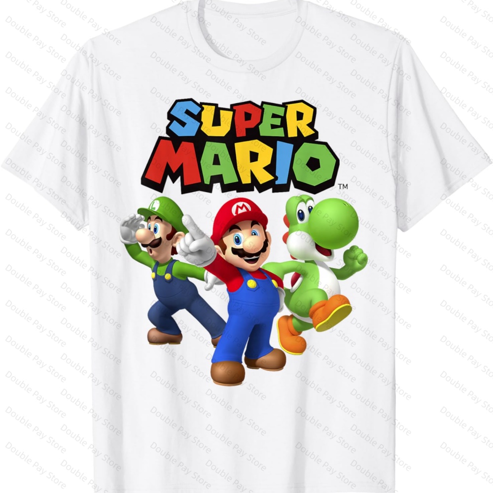 Super Mario T shirt Luigi Yosh - Vintage Summer Clothing Men のレビューと価格